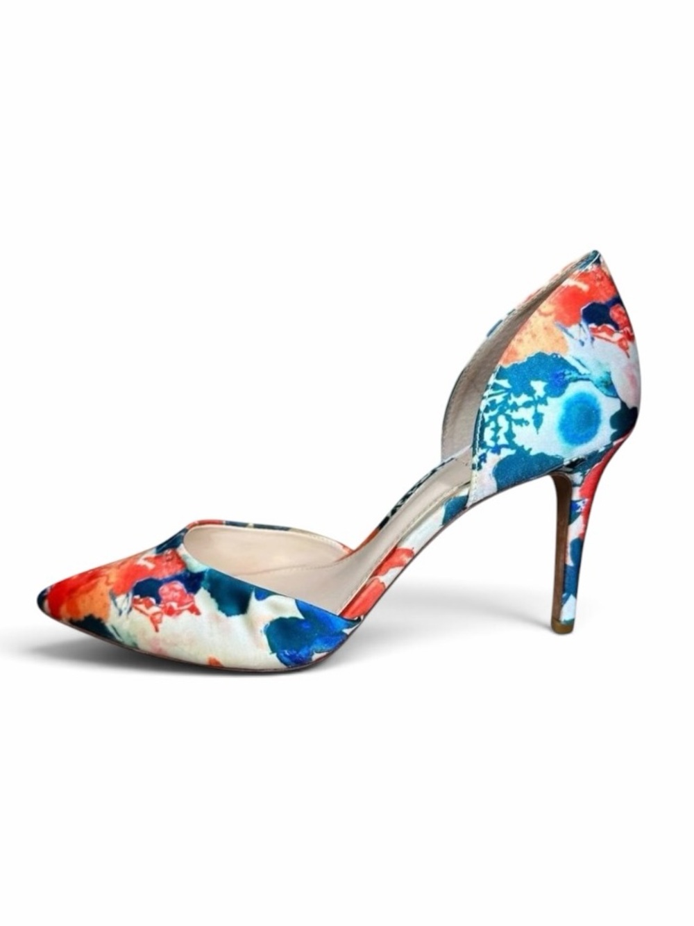 Vince Camuto Floral Satin D’Orsay Pointed-Toe Pumps Size 7